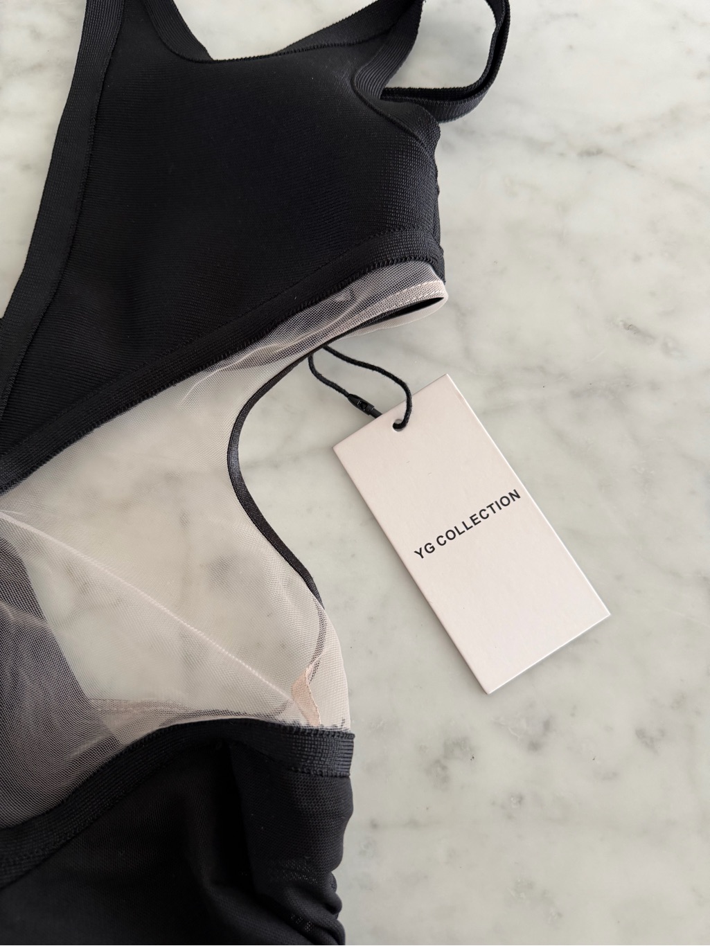 Yg Collection Freya Mesh Halter Dress Size Small Black New With Tags — image 4 of 8